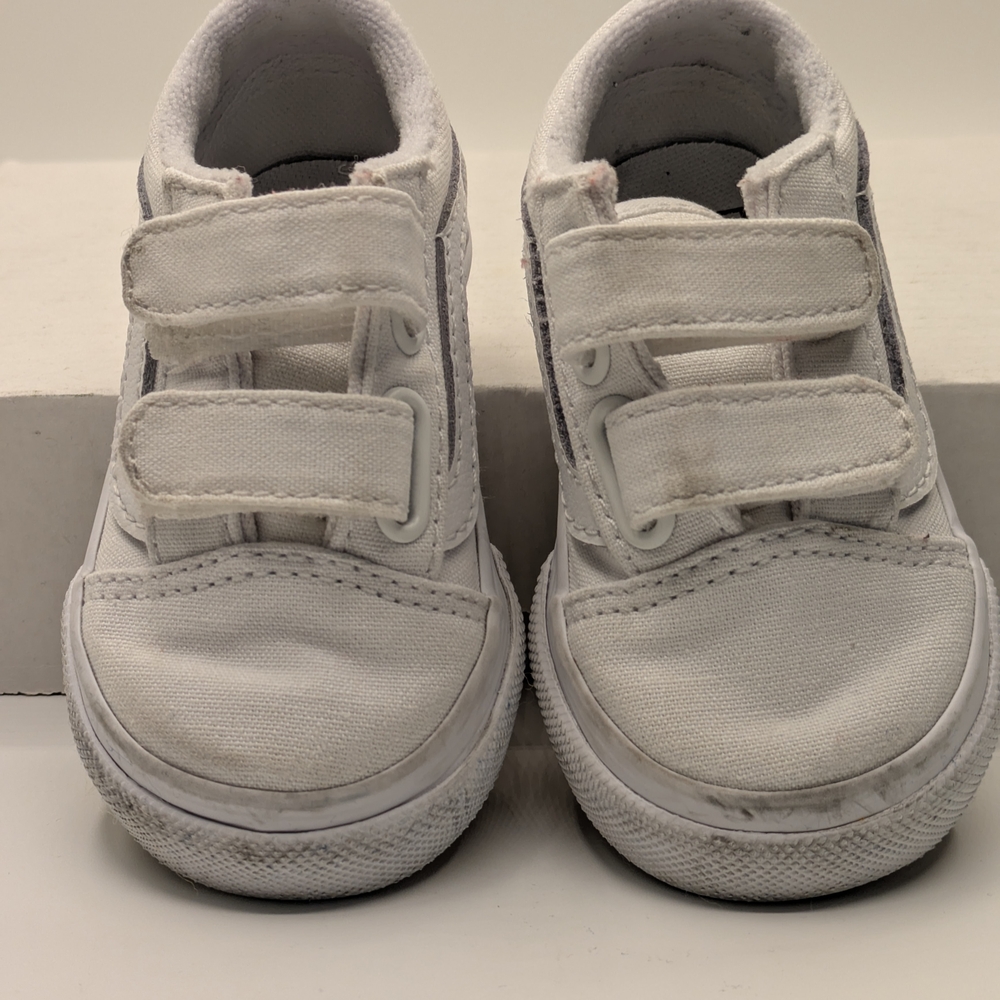 Kids White Velcro Sneakers